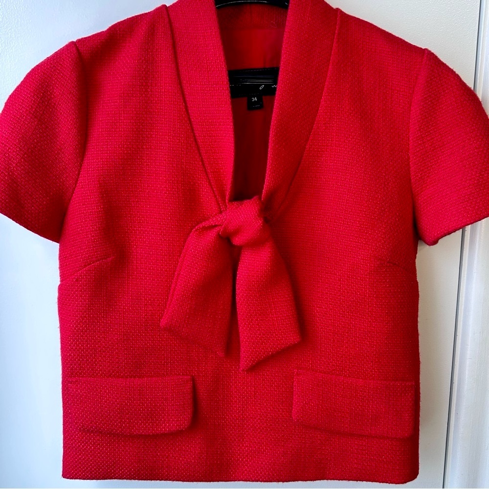🇨🇦Sandra Angelozzi Tweed Textured Top Red